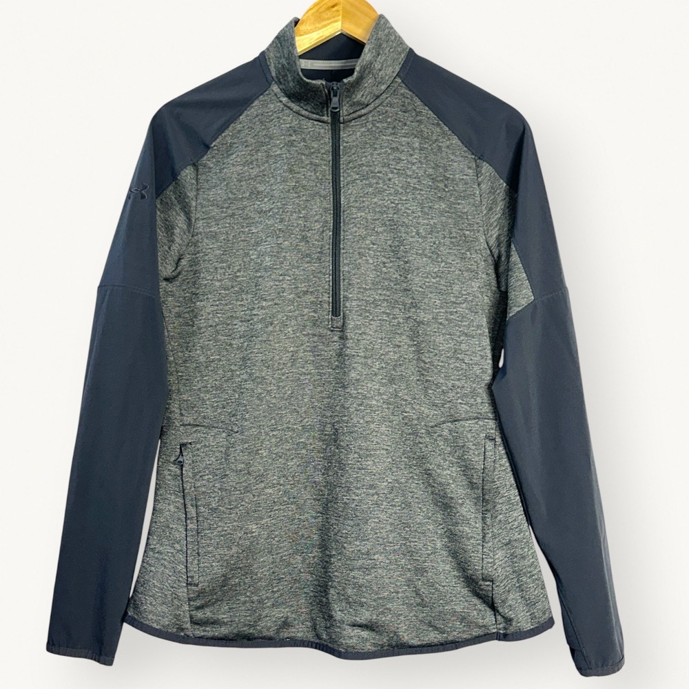 Under Armour ColdGear Mens Medium Charcoal Gray Hybrid Quarter Zip Pullover
